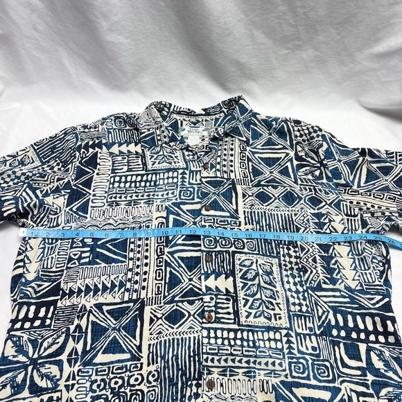 Men's Blue Patterned Shirt - Picture 5 of 6
